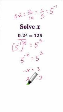 Solve 0.2^x = 125 | Exponential Equation Trick | SAT Math Problem #gebetaacademy #maths #tutor