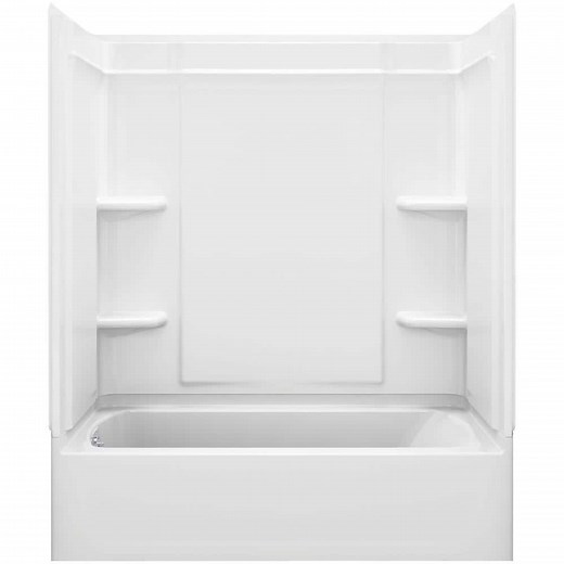 Reviews for Sterling Ensemble Medley 60 in. x 31.125 in. x 74.25 in. 4-piece Tongue and Groove Tub Wall in White | Pg 1 - The Home Depot