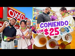 🍕COMIENDO CON 25 PESOS con MIS PAPÁS EN EL OXXO😱 ¡24 HORAS! |⏰ CONNY MERLIN