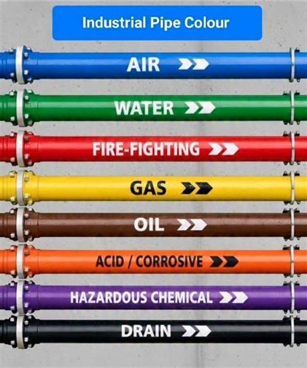 Alam Piping | Industrial pipe colors code #piping #mechanical #instagram #fabrication #shorts #alampipingmagic #pump #engineering #pipingskills | Instagram
