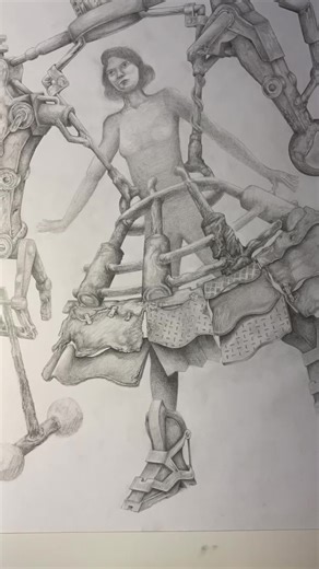 Mecha drawing, just detailing up the metal parts and hope u like it and follow me to show ur support. #draw #drawing #timelapse