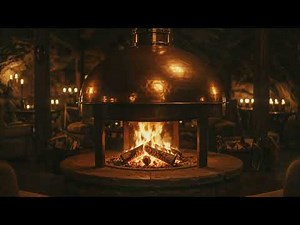 Ultimate Fireplace Ambience in Dark Cave. Soothing Sounds.