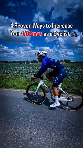 🚴 1. High-Intensity Interval Training (HIIT / VO₂max Intervals) Example: 4–6 × 3–5 minutes at 90–100% of max effort, with equal rest. These push your heart, lungs, and muscles to their limit, directly improving VO₂max. 🏔️ 2. Long Endurance Rides (Zone 2 Training) Spend 2–5 hours at a steady, aerobic pace. Builds mitochondrial density and capillaries → your body delivers and uses oxygen more efficiently. 🏋️ 3. Strength Training Heavy squats, lunges, and deadlifts improve cycling power and effi