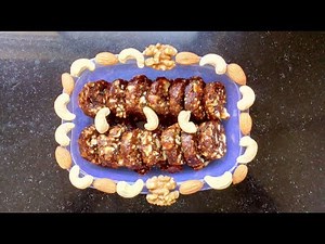 Dates Dessert Recipe | Dates And Nuts Bar | Dates Dried Fruit Roll