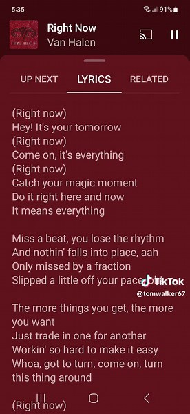 Van Halen Right Now: Uncover the Lyrics