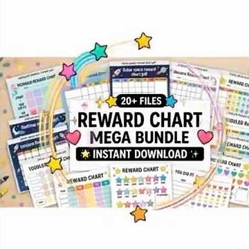 20+ Printable Kids Reward Chart Mega Bundle | Behaviour & Routine Charts #behavioranalysis