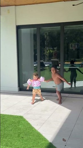 Brother and sister having fun by the pool then this happens #shorts