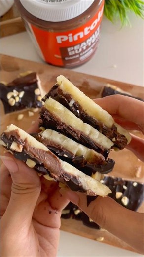 Double Chocolate Peanut Butter Banana Bites🍫🍌| Easy No-Bake Dessert | ‪@pintola‬ Peanut Butter