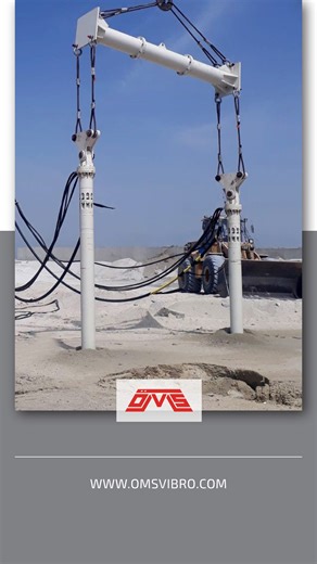 OMS Pile Driving Equipment on Instagram: "Vibro Compaction Tandem Free Hanging Ground Improvement: Vibro compaction top feed technique is convenient for medium to coarse-grained sand with silt content. The tandem vibro compaction includes two vibroflotation probes. Each prob suspends from the same crane. Land reclamation projects that require 20 – 25 m depth uses this configuration. The quality of compaction/stone column is controllable with a data logger supplied by OMS. Hence, the depth, compa