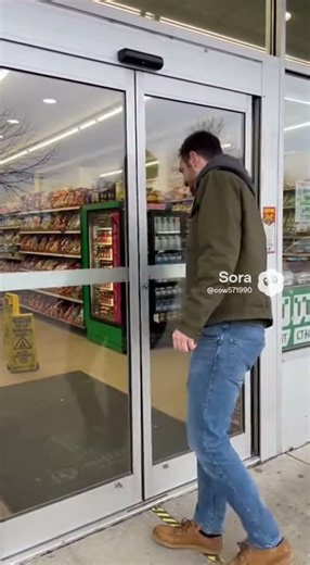 “This Automatic Door Completely Lost Its Mind.”#automaticdoor#malfunction#unexpected#failvideo