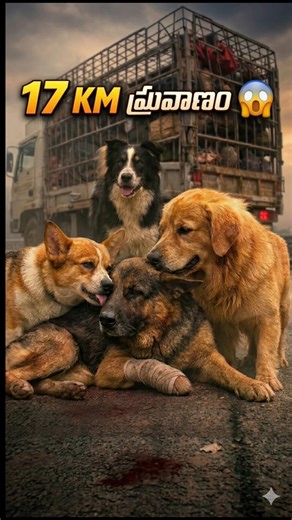 17KM ప్రయాణం😱ప్రాణాలతో తిరిగొచ్చినకుక్కలు! 🐕🔥#DogHero #HeartTouching #ViralStory#shorts#viral