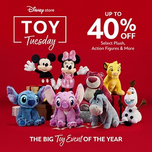 Today only! Up to 40% Off select Plush, Action Figures, Play Sets and more. | Disney Store