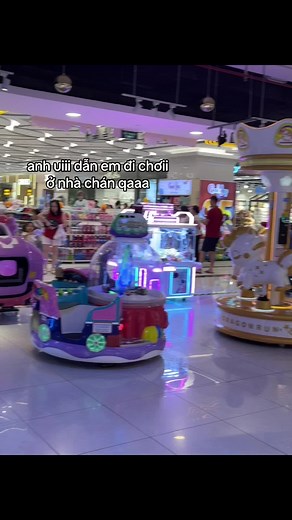 Vibrant Indoor Amusement Rides in Shopping Mall