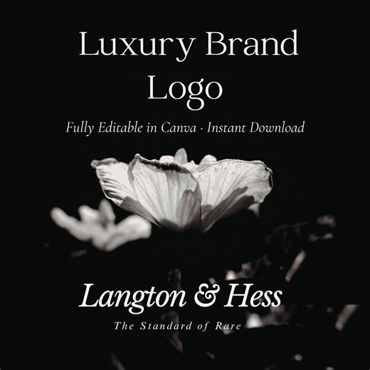 Luxury Minimalist Logo Template for Canva | Elegant Serif Branding | High-end Boutique Business Logo - Etsy