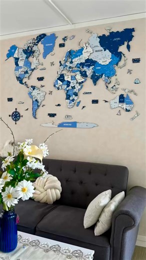 Bring your walls to life with a 3D wooden world map. Perfect for marking journeys and adding style. | ColorfullWorlds | Facebook