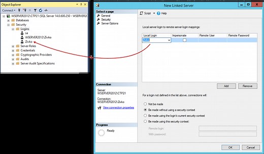 How to create and configure a linked server in SQL Server Management Studio