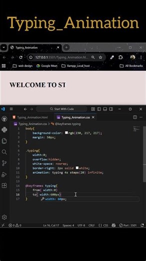 How To Animate Text Letters | Animation Effects | #@keyframes | Html & Css | #frontenddeveloper