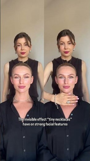 Small necklaces can actually make strong features look even stronger