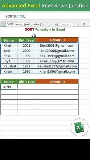 SORT function in excel | SORT formula in excel | Relative Reference In excel excel tips tricks