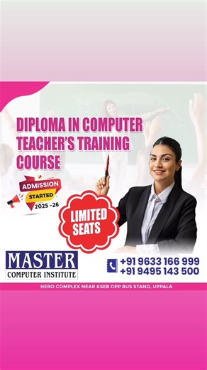 master on Instagram: "Diploma in computer teacher training course 2025-2026 admission open"