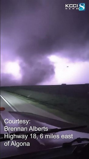 Apparent tornado on the ground near Algona, May 17, 2026