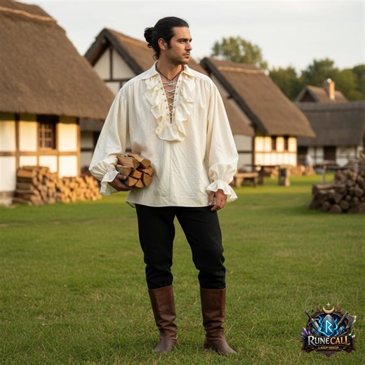Medieval Renaissance Ruffle Shirt for Men – LARP Pirate Poet Shirt, Gothic Fantasy Tunic, Viking Cosplay Top - Etsy