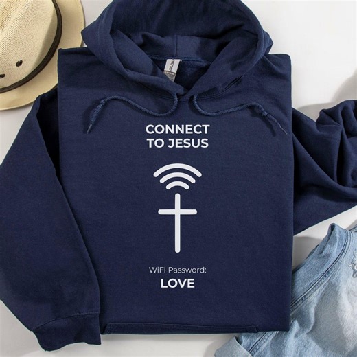 Connect to Jesus Christian Hoodie With Wifi Graphic, Minimalist Faith Based Gift - Etsy
