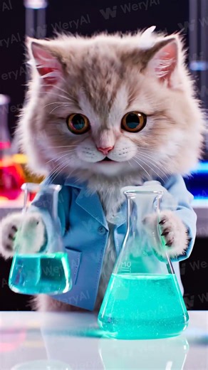The cat turned into a chemist🧪🐱