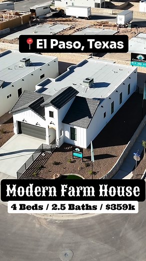 ✨ Modern Farm House by Cullers Homes 🔹4 Baths / 2.5 Baths / 1,804 📍 El Paso, TX 79928 👀 Enjoy upcoming community amenities: 🏊‍♂️ Pool • 🏋️‍♀️ Gym • 🎾 Pickleball • 🌳 Playground • 🍔 Grills Listed by Dennis Step – HomePros REG 🎥 Presented by Greg Olguin – GO Realty 💬 DM us to get you started! 🔑 ⚠️ MODEL HOME NOT FOR SALE. Pricing and availability subject to change. #MasterPlannedCommunity #ElPasoHomes #CullersHomes #FamilyLiving #DreamHome #ElPaso #NewConstruction #explore #NewHome #Eptx