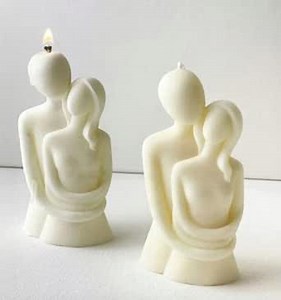 Romantic Love Scented Candle - Hugging Couple Lover Candle, Valentine's Day Anniversary Wedding Gift Room Decor - Heart Shaped Soy Wax Handmade Candle - Bubble Body Decor Candle (Love)