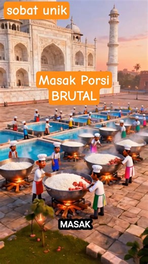 GILA! Masak Nasi Porsi BRUTAL Ngaduknya Pakai Dayung Perahu?! 🍛 #Shorts