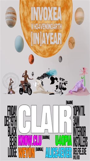 INVOXEA☣︎ on Instagram: "🥳🎉🍾INVOXEA IN[AYEAR]☣︎19.12.25🍾🎉🥳 ☣︎ Tickets available in our bio ♥︎ ☣︎ #rave #invoxea #clairbai"
