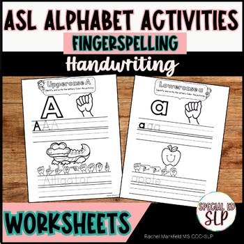 ASL Alphabet Worksheets Handwriting with ASL Fingerspelling Practice for Deaf
