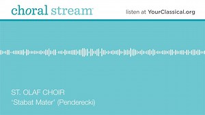 2.9K views · 46 reactions | For our daily dose of choral beauty, we're paying tribute to composer Krzysztof Penderecki, who died Sunday, with this excerpt from his 'Stabat Mater,' performed by The St. Olaf Choir. St. Olaf Choir Anton Armstrong, Conductor Recorded by 89.3 WCAL live in Boe Memorial Chapel February 1999 | Choral Stream | Facebook