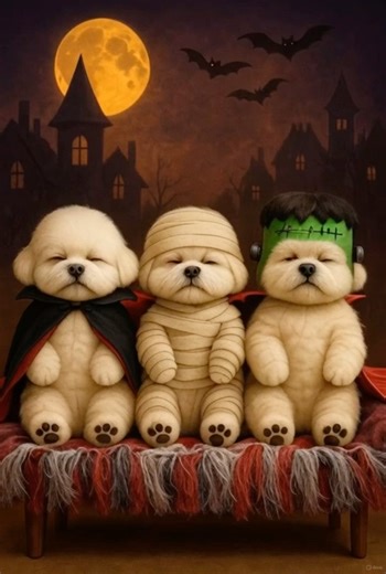 Halloween Paw-rty: Dracula, Mummy & Frankie!