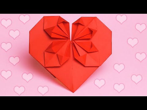 Origami Blossom Heart Tutorial. How to make paper heart origami