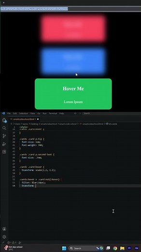 Hover Card Glow Effect 😍 #animation #coding