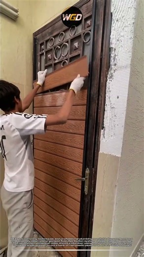 Wood panel door cladding: How to install interlocking WPC wall planks