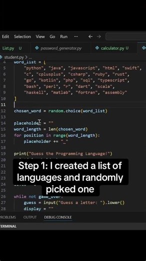 How to build Hangman game in Python. #coding #codeeveryday #programming #python