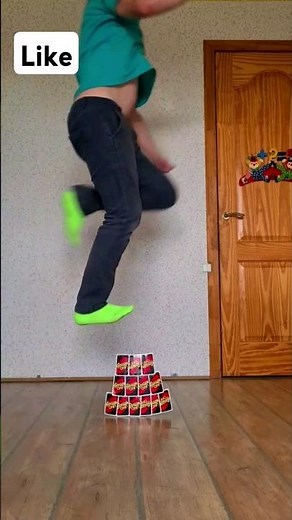 Air Step Illusion ( Invisible Box Challenge ) #shorts #magic #skills
