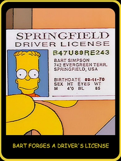 Bart Forges a Driver's License in The Simpsons