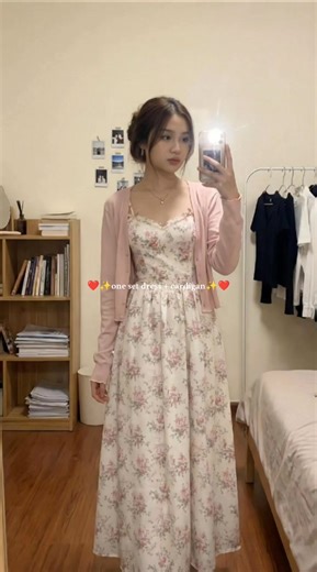 One Set Dress and Cardigan from Korea