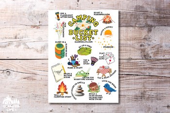 Camping Bucket List for Kids | Fun Camping Activities Printable | Outdoor Games