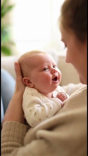 Oh my God… first time hearing this two-month baby trying to talk 🥹👶❤️