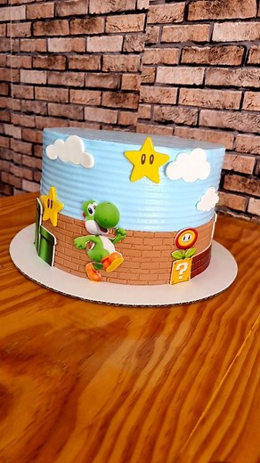 2K views · 13 reactions | Yoshi Island Cake!! Bizcocho dominicano decorado en suspiro y detalles en fondant e impresiones comestibles !! Me gustan los Cakes de Mario dónde puedo diseñar mi propio mundo de obstáculos con los elementos  | Le Fondant Pastelería | Facebook