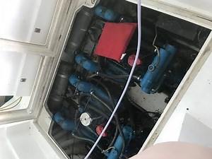 350 Crusader Engine Pull- Starboard Engine, Top end disassembly.