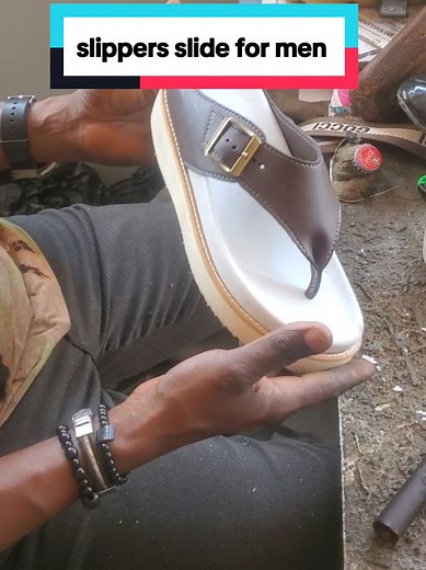 slippers slide for men #shoemakingtutorial #handmadeshoes #makingshoes #femaleshoemaker