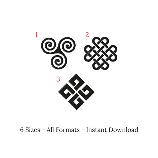 Celtic Viking Machine Embroidery Bundle • Triskelion and Celtic Knot Designs • Strength & Protection Pagan Symbols • 6 Sizes • All Formats - Etsy