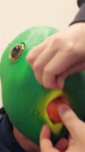 [Touching] I tried feeding strawberries to a monster #shorts