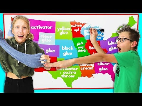 Throwing Darts at a Map and Making Slime Challenge!!!